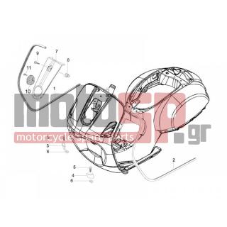 Vespa - LX 125 4T IE E3 2011 - Body Parts - mask front - 65596400DE - ΜΟΥΤΣΟΥΝΑ VESPA LX MY09 ΜΠΛΕ 222/Α