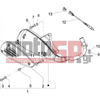 Vespa - LX 125 4T IE E3 2010 - Exhaust - silencers - 584344 - ΑΙΣΘΗΤΗΡΑΣ ΛΑΜΔΑ SCOOTER 125250 I-325m
