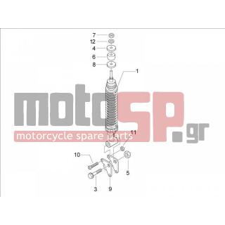 Vespa - LX 125 4T IE E3 TOURING 2011 - Suspension - Place BACK - Shock absorber - 178150 - ΛΑΣΤΙΧΑΚΙ ΠΙΣ ΑΜΟΡΤΙΣΕΡ