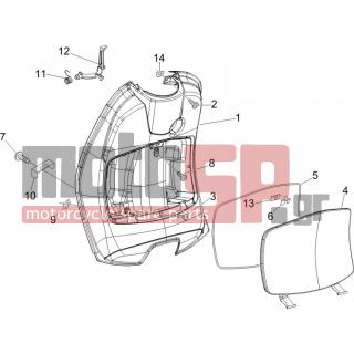 Vespa - LX 125 4T IE E3 TOURING 2011 - Body Parts - Storage Front - Extension mask - 295528 - ΚΛΕΙΣΤΡΟ ΝΤΟΥΛ SKIPPER-RST SF