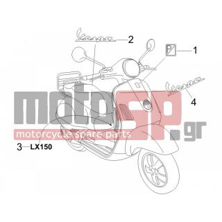 Vespa - LX 150 4T 2006 - Εξωτερικά Μέρη - Signs and stickers
