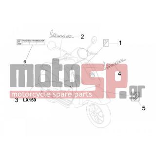 Vespa - LX 150 4T IE E3 2011 - Body Parts - Signs and stickers - 656026 - ΣΗΜΑ ΠΟΔΙΑΣ VESPA ARCOBAL