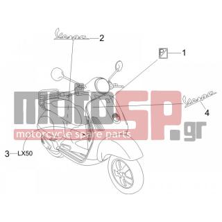 Vespa - LX 50 2T 2009 - Body Parts - Signs and stickers