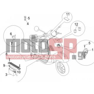 Vespa - LX 50 2T 2009 - Electrical - Relay - Battery - Horn - 436788 - ΒΙΔΑ M6X14 ΤΑΠΑΣ ΚΥΛΙΝΔΡ ΤΕΝΤ ΚΑΔ GP800