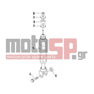 Vespa - LX 50 2T E2 TOURING 2013 - Suspension - Place BACK - Shock absorber - 178150 - ΛΑΣΤΙΧΑΚΙ ΠΙΣ ΑΜΟΡΤΙΣΕΡ