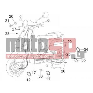 Vespa - LX 50 4T 2006 - Frame - cables - 564629 - ΛΑΜΑΚΙ ΠΙΣΩ ΜΑΡΚ VX/R-X8