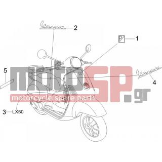 Vespa - LX 50 4T 2009 - Εξωτερικά Μέρη - Signs and stickers