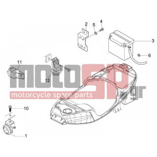 Vespa - LXV 125 4T E3 2008 - Electrical - Relay - Battery - Horn - 434541 - ΒΙΔΑ M6X16 SCOOTER CL10,9