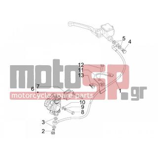 Vespa - LXV 125 4T NAVY E3 2007 - Brakes - brake lines - Brake Calipers - 127927 - ΦΛΑΝΤΖΑ ΒΙΔΑΣ ΜΑΡΚ #10x#14x1