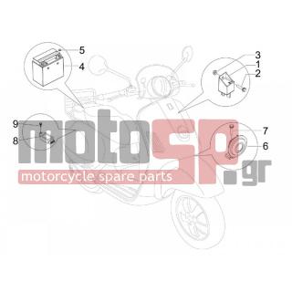 Vespa - LXV 50 2T NAVY 2008 - Electrical - Relay - Battery - Horn - 58115R - ΡΕΛΕ ΜΙΖΑΣ BE-RU FL-GT-Χ7-X8 12V-80Amp