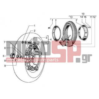 Vespa - PX 125 2011 - Frame - rear wheel - 650028M - ΑΕΡΟΘΑΛΑΜΟΣ 300/350-10 AWA