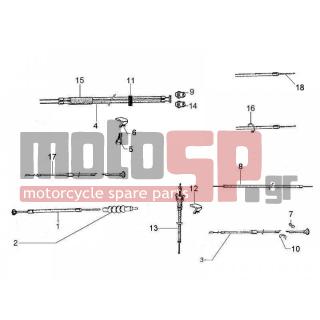 Vespa - PX 150 2012 - Frame - cables - 269273 - ΛΑΜΑΚΙ ΣΤΗΡΙΞΗΣ ΜΑΡΚΟΥΤΣΙ Χ8