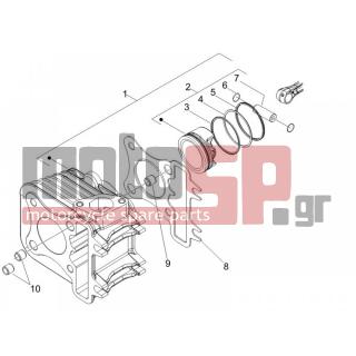Vespa - S 125 4T E3 2008 - Engine/Transmission - Complex cylinder-piston-pin - 8319740001 - ΠΙΣΤΟΝΙ STD SCOOTER 125 4T E2 CAT.1 ΜΑΝΤ