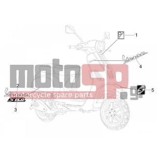 Vespa - S 150 4T 2009 - Body Parts - Signs and stickers - 654821 - ΣΗΜΑ ΠΟΥΛΑΔΑΣ VESPA 