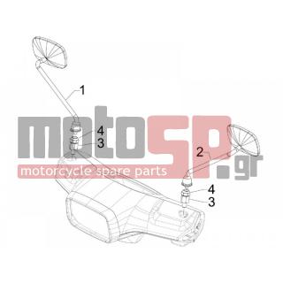 Vespa - S 150 4T 2V IE E3 COLLAGE 2011 - Frame - Mirror / s - CM178902 - ΚΑΘΡΕΠΤΗΣ VESPA S 50-125 ΔΕΞΙΟΣ