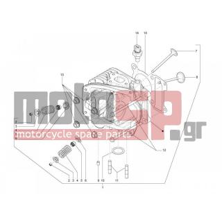 Vespa - S 150 4T 2V IE E3 COLLAGE 2009 - Κινητήρας/Κιβώτιο Ταχυτήτων - Group head - valves - 842360 - ΤΑΠΑ ΝΕΡΟΥ ΚΥΛΙΝΔΡΟΥ M6X10 SCOOTER