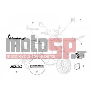 Vespa - S 50 2T COLLEGE 2012 - Body Parts - Signs and stickers - 654821 - ΣΗΜΑ ΠΟΥΛΑΔΑΣ VESPA 