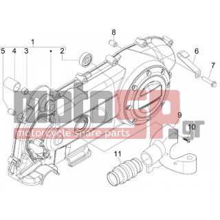 Vespa - S 50 4T 4V COLLEGE 2011 - Engine/Transmission - COVER sump - the sump Cooling - 431860 - ΟΔΗΓΟΣ 0=12X8-8