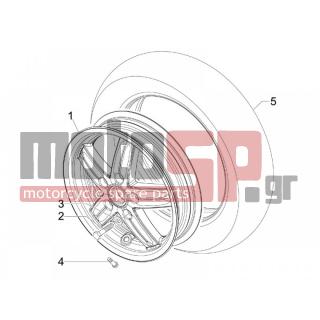 Vespa - S 50 4T 4V COLLEGE 2012 - Frame - front wheel - 599990 - ΤΡΟΧΟΣ ΜΠΡΟΣ VESPA LX 50-125-150  11΄΄