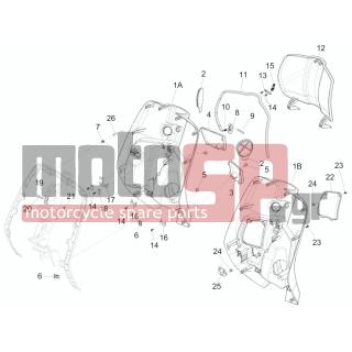 Vespa - SPRINT 125 4T 3V IE 2015 - Body Parts - Storage Front - Extension mask - 257614 - ΛΑΜΑΚΙ ΝΤΟΥΛ BEVERLY/VESPA GT 200