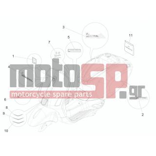 Vespa - SPRINT 50 2T 2V 2014 - Body Parts - Signs and stickers